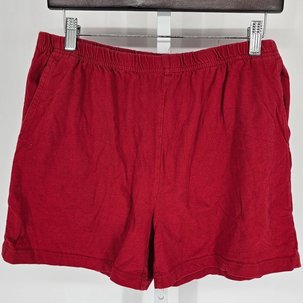 Vintage 1990s PB Basics Womens Sz XL Pull On Sweatshorts Shorts Red Cotton